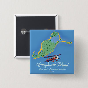Cuttyhunk island Gosnold, Massachusetts map 2 Inch Square Button
