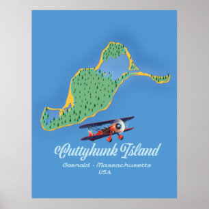 Cuttyhunk island Gosnold, Massachusetts map Poster