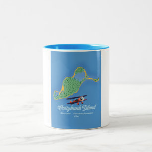 Cuttyhunk island Gosnold, Massachusetts map Two-Tone Coffee Mug