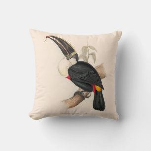 Cuviers Toucan Print: Vintage Tropical Bird Throw Pillow