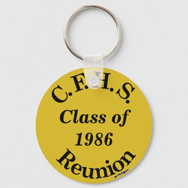 Cuyahoga Falls High School Reunion - gold key Keychain (Front)