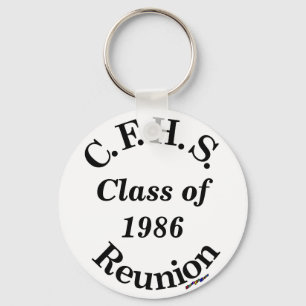 Cuyahoga Falls High School Reunion - white key Keychain