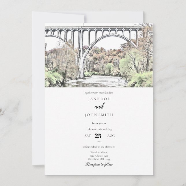 Cuyahoga National Park Fall Wedding Invitation (Front)