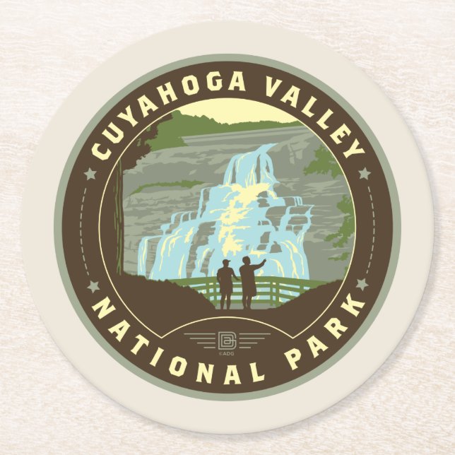 Cuyahoga National Park Round Paper Coaster (Front)