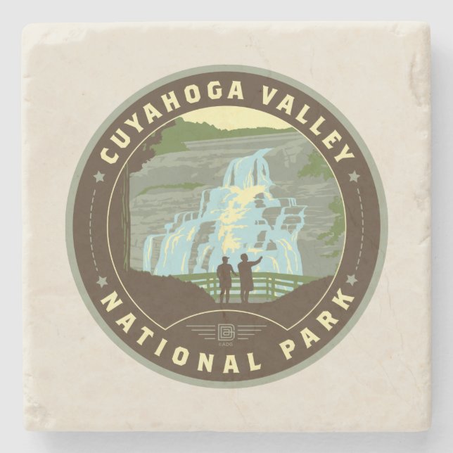 Cuyahoga National Park Stone Coaster (Front)
