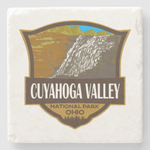 Cuyahoga Valley National Park Illustration Travel Stone Coaster