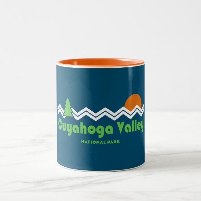 Cuyahoga Valley National Park Retro Two-Tone Coffee Mug (Center)