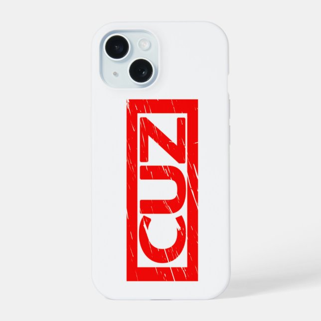 Cuz Stamp iPhone 15 Case (Back)