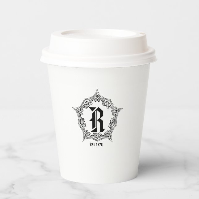 Cuztomizable ClassicFrame Vintage Diner Restaurant Paper Cups (Front)