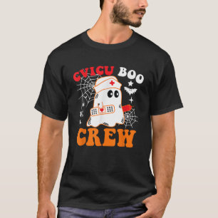 CVICU Boo Crew Funny Nurse Ghost Halloween Costume T-Shirt