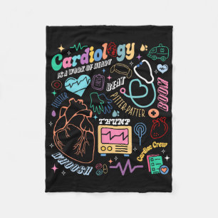 Cvicu Cardiac Nurse Retro Anatomy Cardiology Human Fleece Blanket