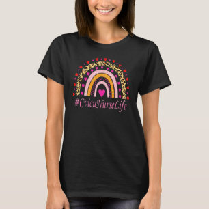 Cvicu Nurse Leopard Rainbow Nurse's Week T-Shirt