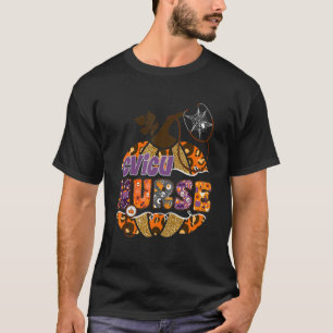 Cvicu Nurse Stethoscope Leopard Halloween Pumpkin T-Shirt