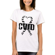CVID Zebra Heart Ribbon Awareness T-shirt