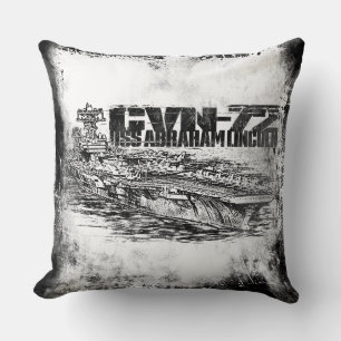 CVN-72 Abraham Lincoln Grade A Cotton Throw Pillo Pillow