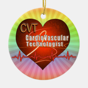 CVT HEART LOGO Cardiovascular Technologist Ceramic Ornament
