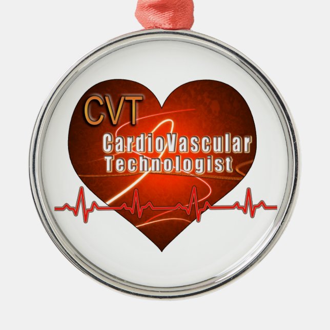 CVT HEART LOGO Cardiovascular Technologist Metal Ornament (Front)