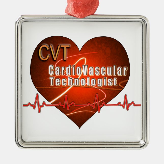 CVT HEART LOGO Cardiovascular Technologist Metal Ornament (Front)