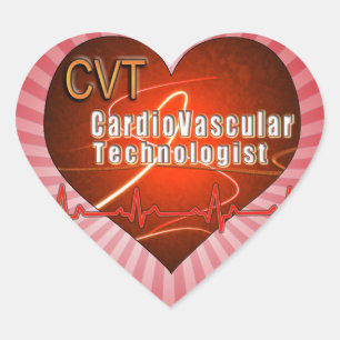 CVT HEART LOGO Cardiovascular Technologist Sticker