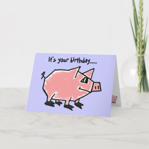 CW - Drôle Pig Carte d'anniversaire