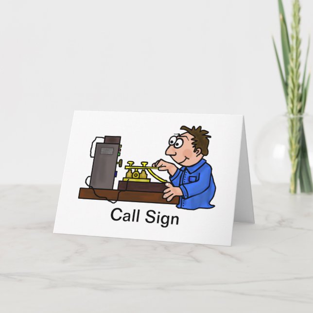 CW Operator Male Brown Hair Greeting Card (Front)