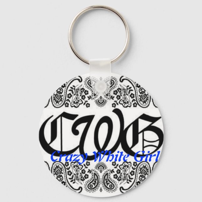 cwg, Crazy White Girl Keychain (Front)