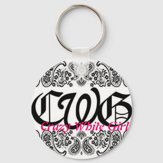 cwg, Crazy White Girl Keychain (Front)