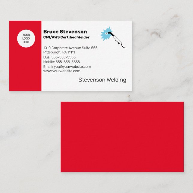 CWI | AWS Certified Welder Carte de visite (Devant / Derrière)
