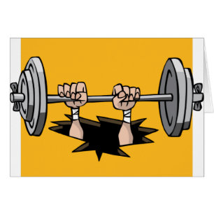 CWLFTF CARTOON WEIGHTLIFTER FALLING THROUGH FLOOR