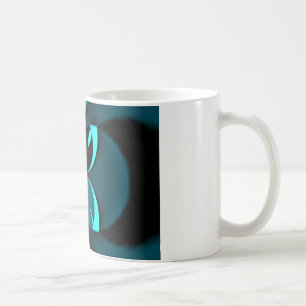 Cyan Abstract Art Print Coffee Mug