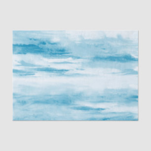 Cyan Abstract Tissue Paper