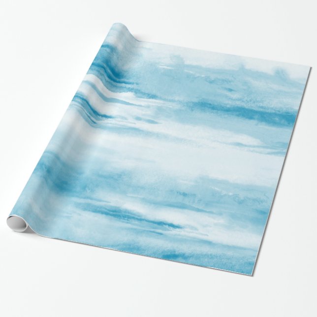 Cyan Abstract Wrapping Paper (Unrolled)