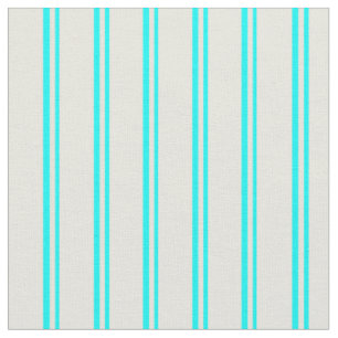Cyan and Beige Coloured Lines/Stripes Pattern Fabric