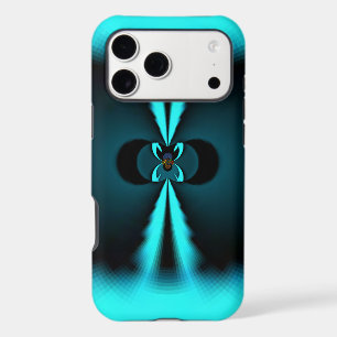 Cyan and Black Abstract Art Print