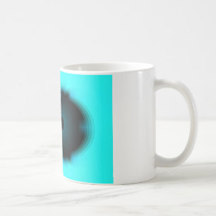 Cyan and Black Abstract Art Print Coffee Mug