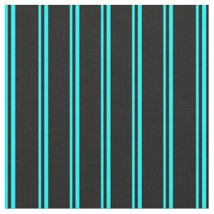 Cyan and Black Coloured Stripes Fabric