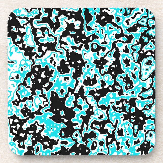 Cyan and Black Swirls Coaster (Front)