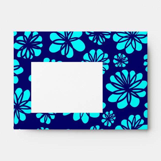 Cyan and Blue Flowers Envelope (Front)