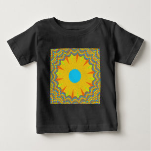 Cyan and Gold Mandala Art Print Baby T-Shirt