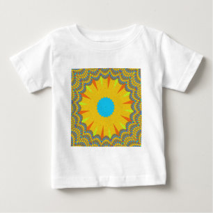 Cyan and Gold Mandala Art Print Baby T-Shirt