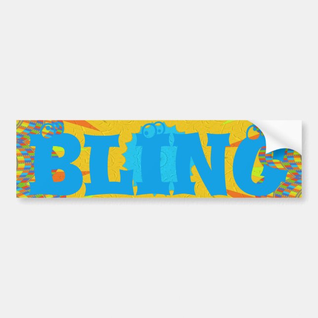 Cyan and Gold Mandala Art Print Bumper Sticker (Front)