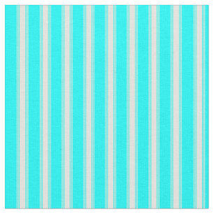 Cyan and Light Yellow Lines Fabric