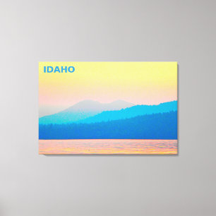 Cyan and Salmon Sunset Canvas Print