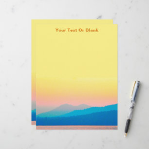 Cyan and Salmon Sunset Letterhead