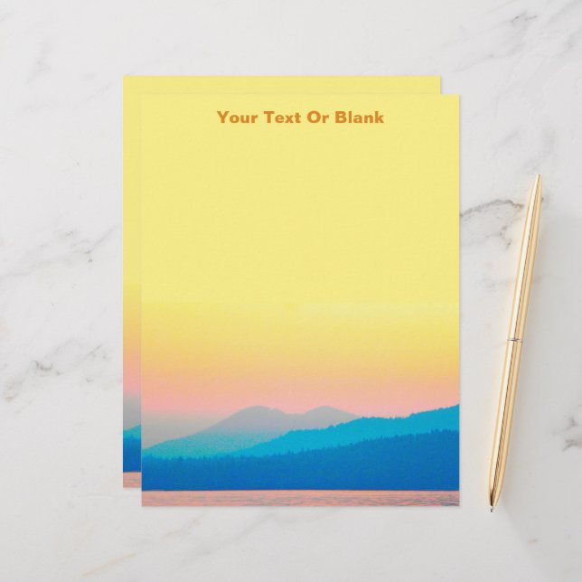 Cyan and Salmon Sunset Letterhead (Front/Back In Situ)