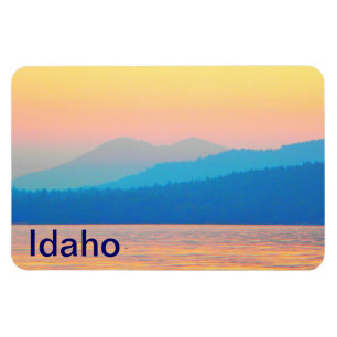 Cyan and Salmon Sunset Magnet