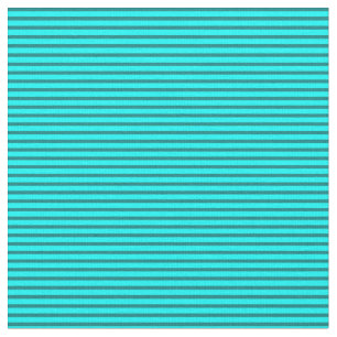 Cyan and Teal Coloured Stripes/Lines Pattern Fabric