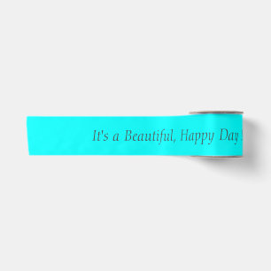 Cyan / Aqua Blue 00FFFF - Custom Message or Blank Satin Ribbon