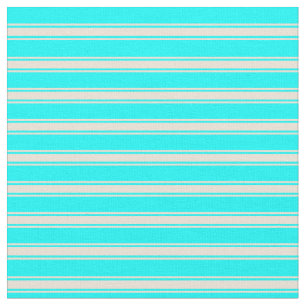 Cyan & Bisque Striped/Lined Pattern Fabric