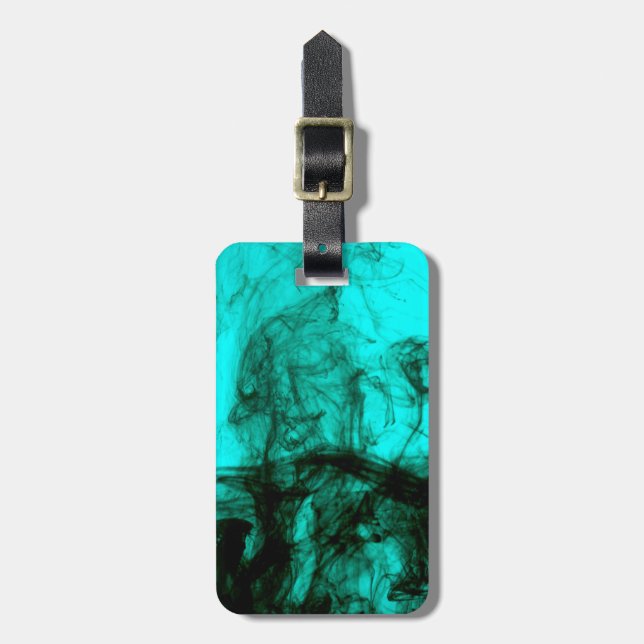 Cyan & Black  Liquid Ink  Luggage Tag (Front Vertical)